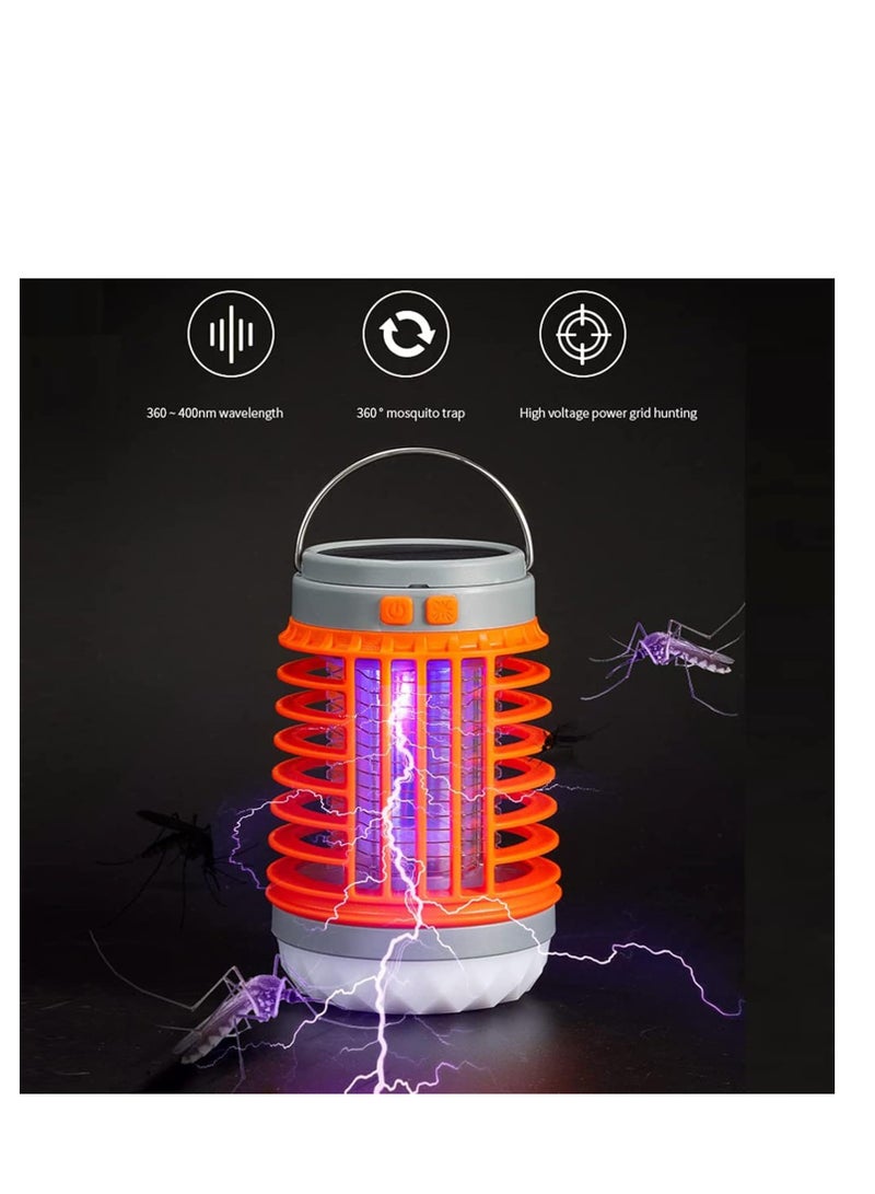 SYOSI 2024New Mosquito Zapper Solar Bug Zapper Light Bulb 3 in 1 Mosquitoes Zapper USB Rechargeable Camping Light IPX6 Waterproof Portable Zap Tek Bug Zapper Outdoor  Indoor 2 Pack - Image 2