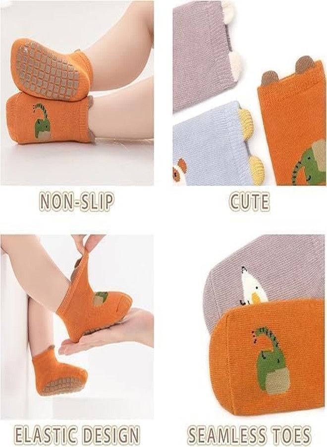TRENDERA Antislip Socks for New Born Baby 0-3 Years, Non Slip Grip Ankle Socks with Non Skid Soles for Infants Baby Shower Gifts Baby Socks Set ((1 Pair)) - Image 4
