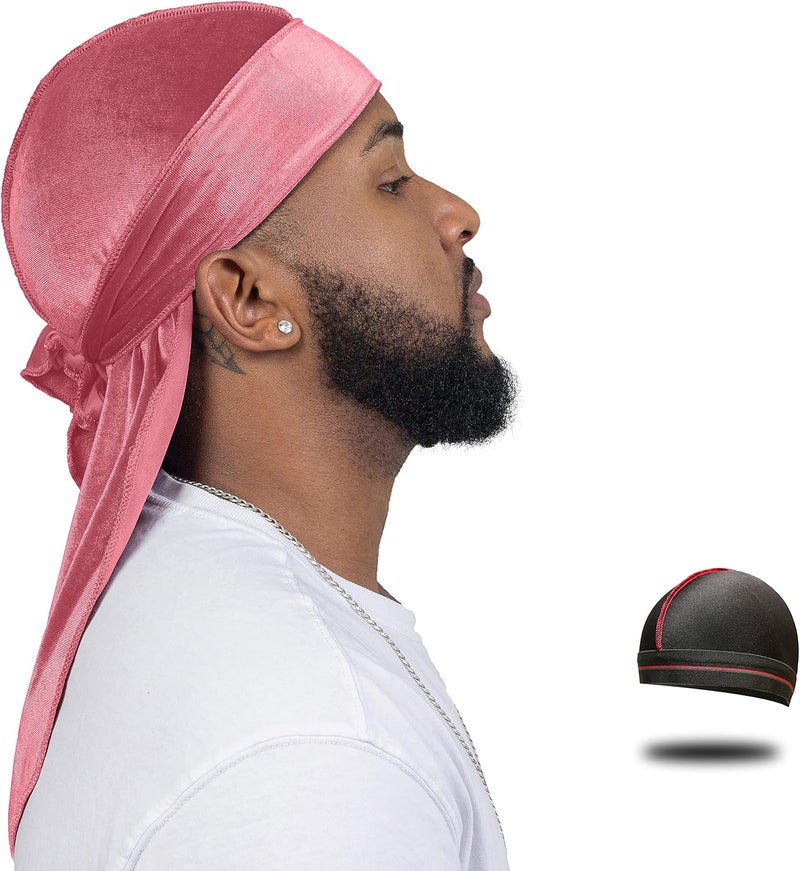 ForceWave Velvet Durag for Men Wave Cap Velvet Dorag for Men Women 360 Wave - Image 1