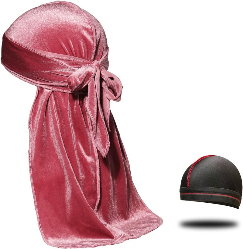 ForceWave Velvet Durag for Men Wave Cap Velvet Dorag for Men Women 360 Wave - Image 2