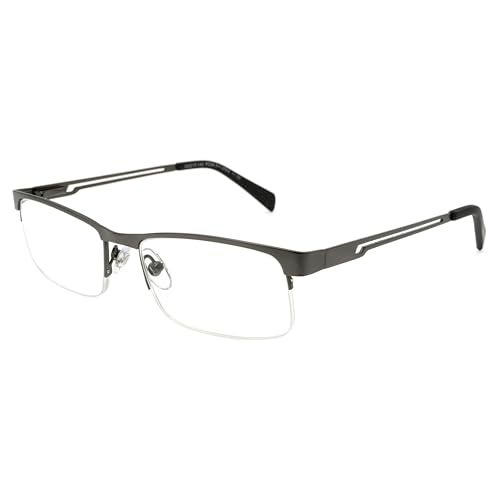 Foster Grant Men's Lamar Rectangular Reading Glasses, Gunmetal/Transparent, 59 mm - Image 1