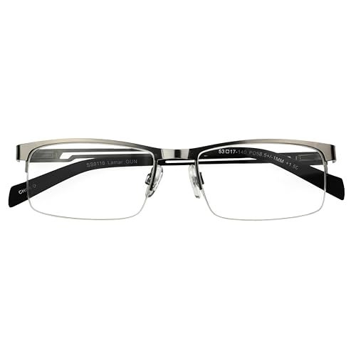 Foster Grant Men's Lamar Rectangular Reading Glasses, Gunmetal/Transparent, 59 mm - Image 3