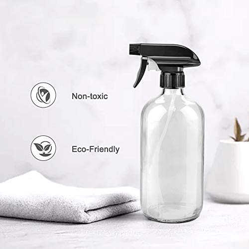 Worldgsb Glass Spray Bottles, 16oz Clear Glass Spray Bottles with Labels & Adjustable Nozzle, Reusable Containers for Cleaning Solutions, BBQ, Food, Plants, Alcohol, Essential Oils(2 Pack) - Image 4