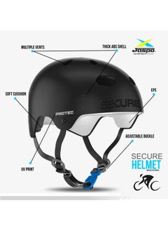 Jaspo Jaspo Sx 4 Ultra Protective Set for Skating, Cycling Helmet Set with Knee Pads Elbow Pads Wrist Guards, Adjustable Helmet, Protective Gear Set for Bicycle Roller Skating Skateboarding (L, Color-Black)  - Image 2