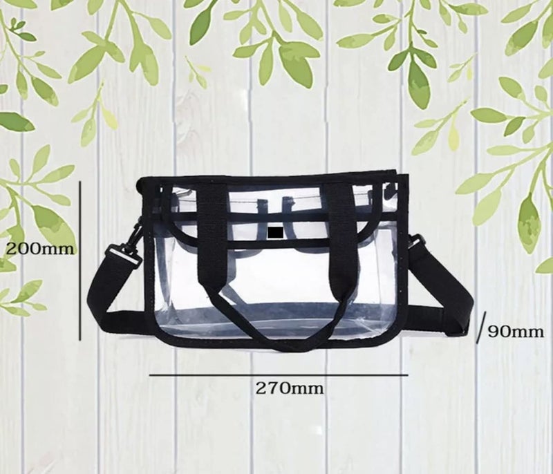 LYF5STAR Transparent Light Weight Womens Shoulder Handbag  Suitable for Makeup Organizer Cosmetic Bag Toiletry Travel and Office  Transparent and Handy Cosmetic Organizer 27 x 10 x 20cm - Image 2