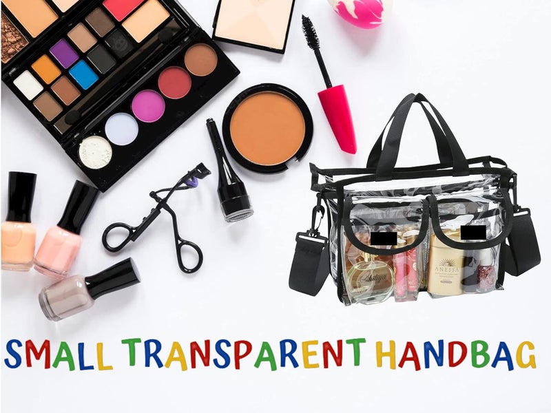 LYF5STAR Transparent Light Weight Womens Shoulder Handbag  Suitable for Makeup Organizer Cosmetic Bag Toiletry Travel and Office  Transparent and Handy Cosmetic Organizer 27 x 10 x 20cm - Image 3