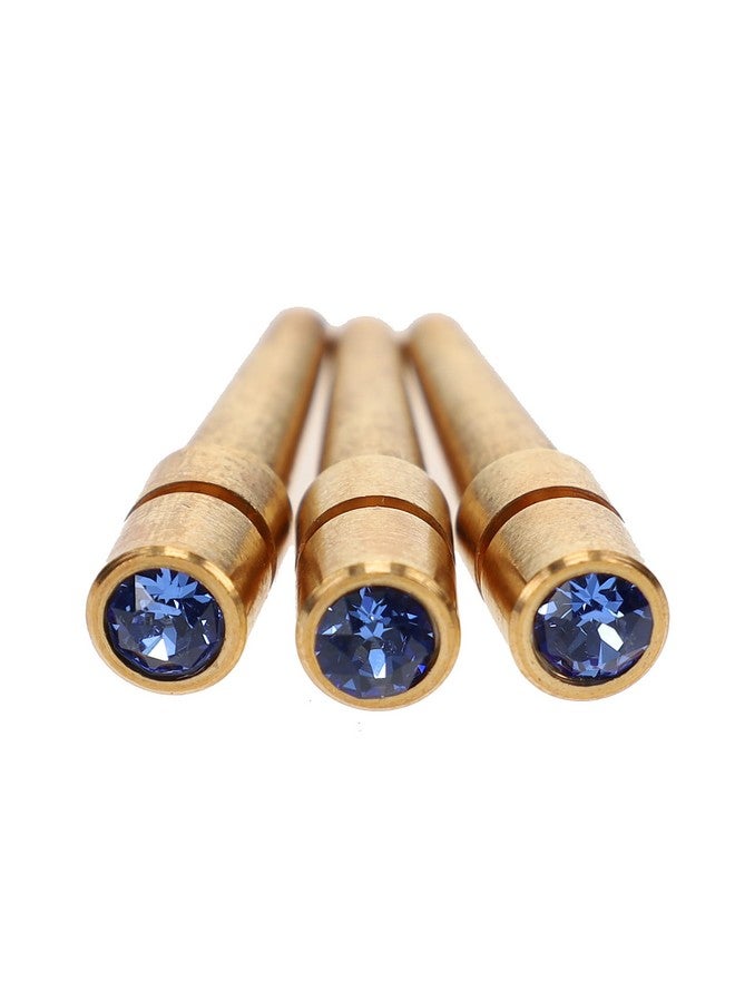 WE Games Brass Cribbage Pegs with Austrian Crystals - Set of 3 - Saphire Blue - Image 1