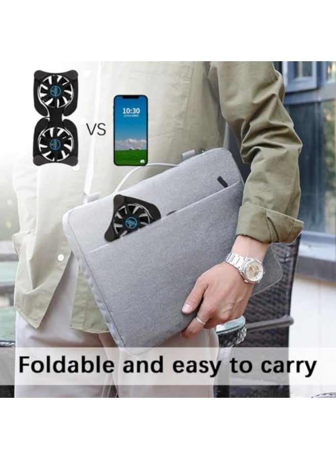 رادياتور محمول قابل للطي، قاعدة تبريد لابتوب، مروحتان تعملان بالطاقة USB، تصميم قابل للطي، باللون الأسود - Image 5