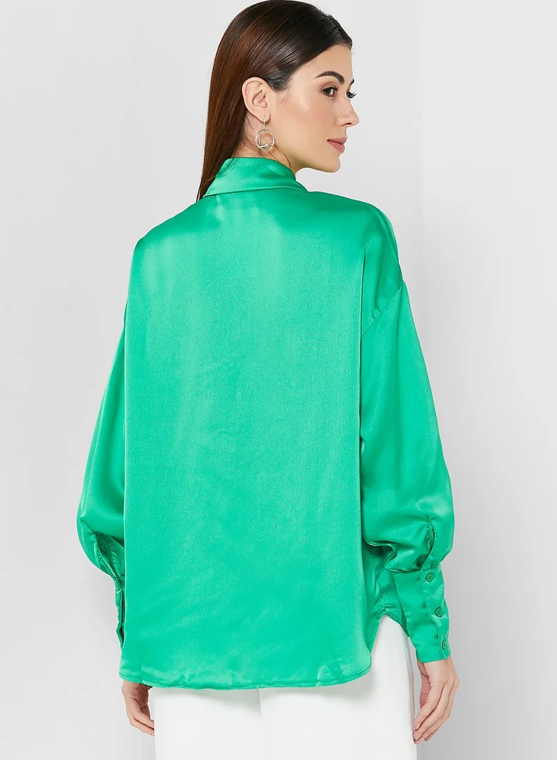 In the style Satin Button Down Shirt