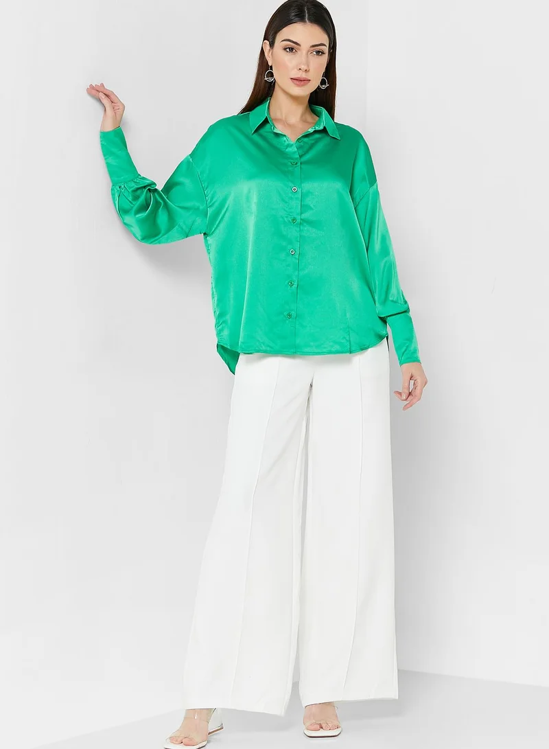 In the style Satin Button Down Shirt