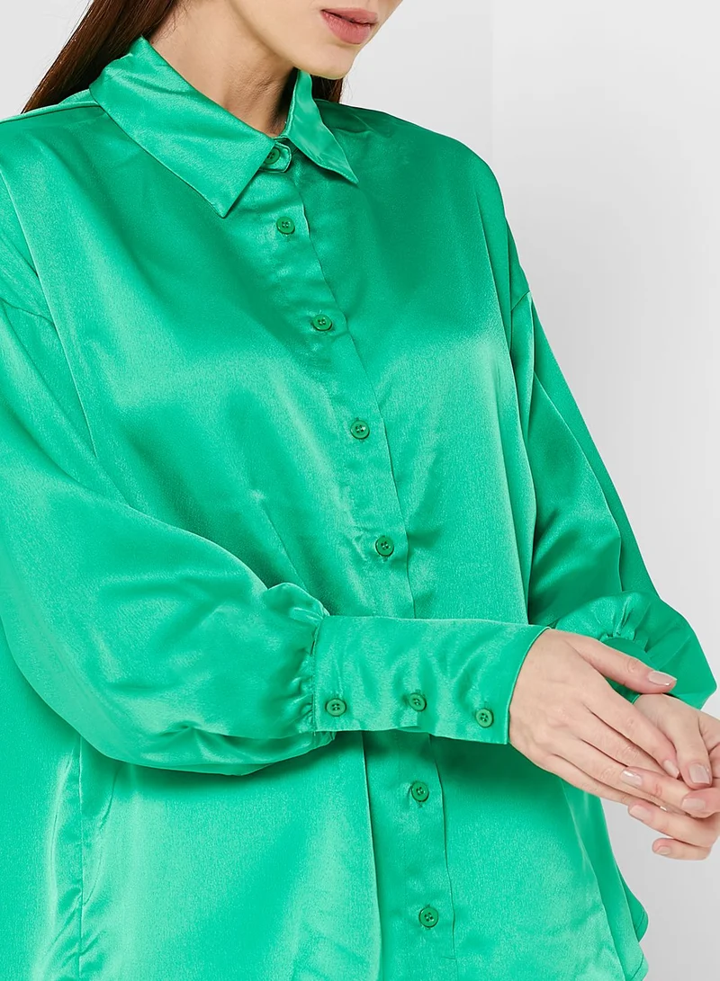 In the style Satin Button Down Shirt
