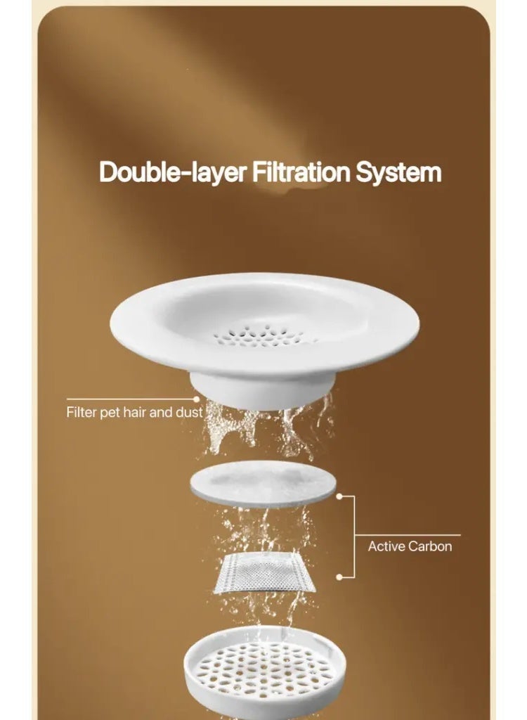 بادو موزع طعام وماء للحيوانات الأليفة بادو بلمسة لامعة – 1800 مل، استخدام مزدوج، رمادي - Image 3