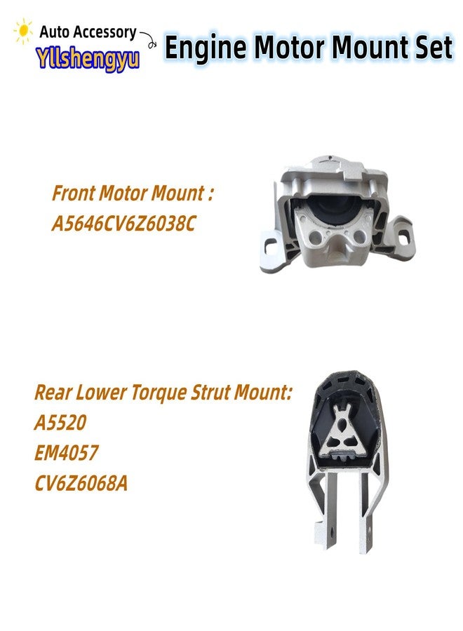 Yllshengyu 3Pcs Engine Motor Transmission Mount Set Compatible with Focus 2012 2013 2014 2015 2016 2017 2018 2.0L L4 Replacement for A5520 CV6Z6068A A5646 CV6Z6038C A5612 AV6Z6068A - Image 4