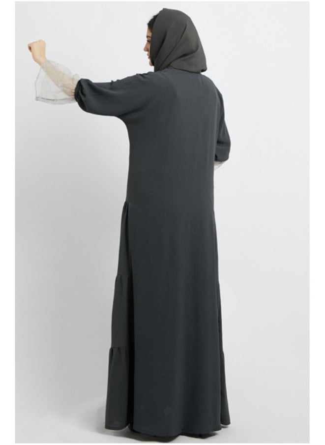 Evva Luxury Saudi Abaya for Women – Elegant Open Front Modest Wear in Premium Fabric – Ideal for Ramadan, Eid, and Everyday Elegance  - Image 2