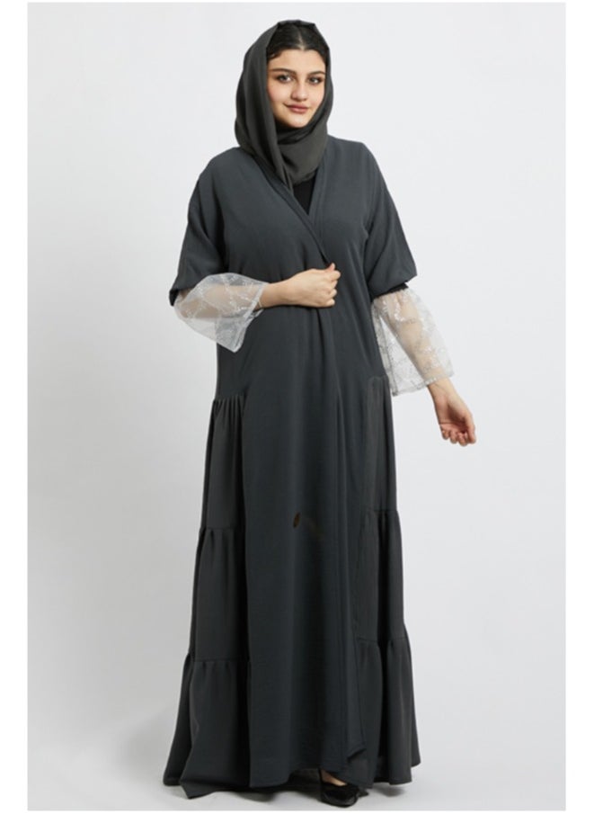 Evva Luxury Saudi Abaya for Women – Elegant Open Front Modest Wear in Premium Fabric – Ideal for Ramadan, Eid, and Everyday Elegance  - Image 4