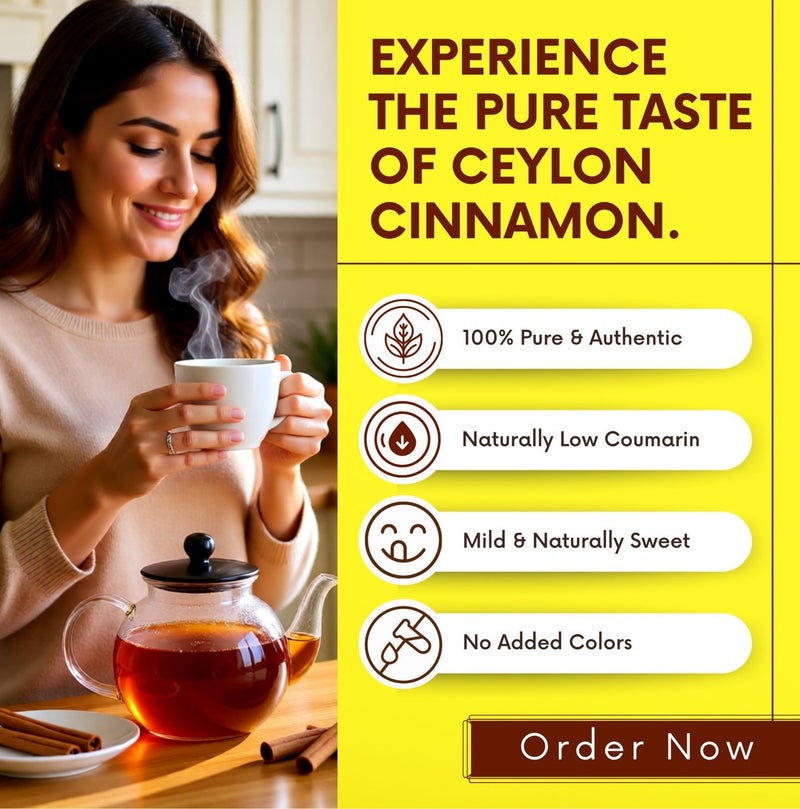 Bliss of Earth Ceylon Cinnamon Powder 100g, Premium Pure Sri Lankan Cinnamon, Fine Ground True Cinnamon, Rich Aroma & Mild Sweet Taste, Natural Spice for Tea, Coffee, Baking & Cooking - Image 4