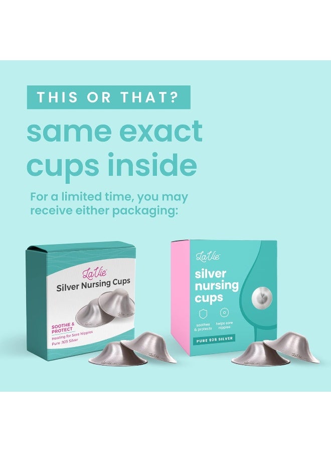 LaVie Silver Nursing Cups, Soothing Protection for Nursing Nipples of Newborns, Calming Relief for Breastfeeding Moms, 925 Silver Nipple Covers All Natural (Size 1) - Image 5