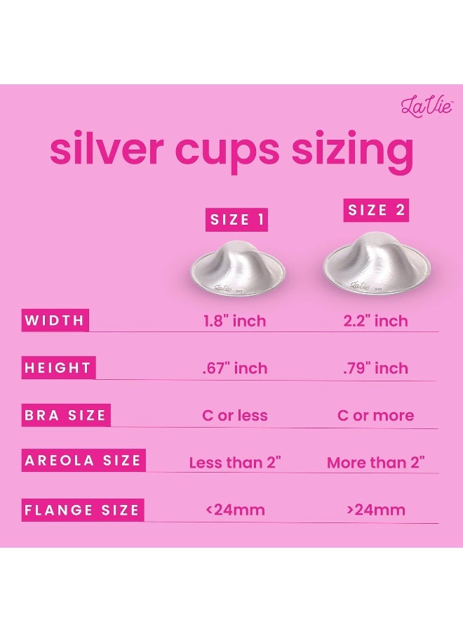 LaVie Silver Nursing Cups, Soothing Protection for Nursing Nipples of Newborns, Calming Relief for Breastfeeding Moms, 925 Silver Nipple Covers All Natural (Size 1) - Image 3