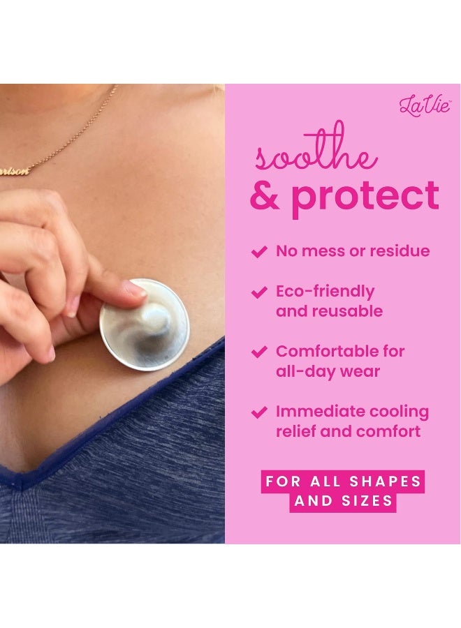 LaVie Silver Nursing Cups, Soothing Protection for Nursing Nipples of Newborns, Calming Relief for Breastfeeding Moms, 925 Silver Nipple Covers All Natural (Size 1) - Image 4