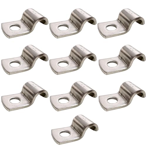 RITUIPIO 1/3 Inch Pipe Strap 304 Stainless Steel Conduit Strap 1 Hole Heavy Duty Strap Clamp for Tube Pipe or Wire Cord Installation(8mm 10pcs) - Image 1