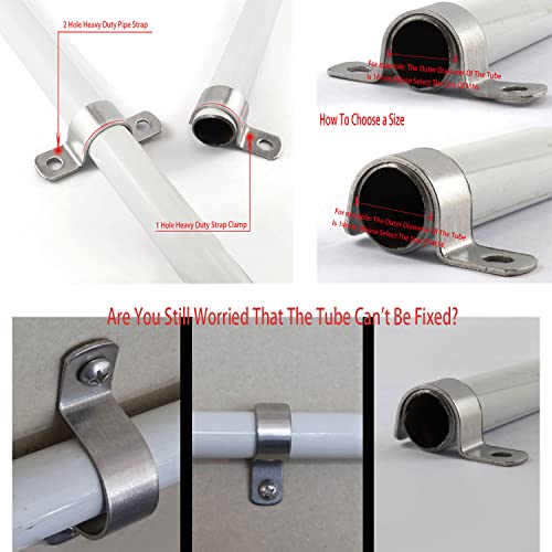 RITUIPIO 1/3 Inch Pipe Strap 304 Stainless Steel Conduit Strap 1 Hole Heavy Duty Strap Clamp for Tube Pipe or Wire Cord Installation(8mm 10pcs) - Image 4