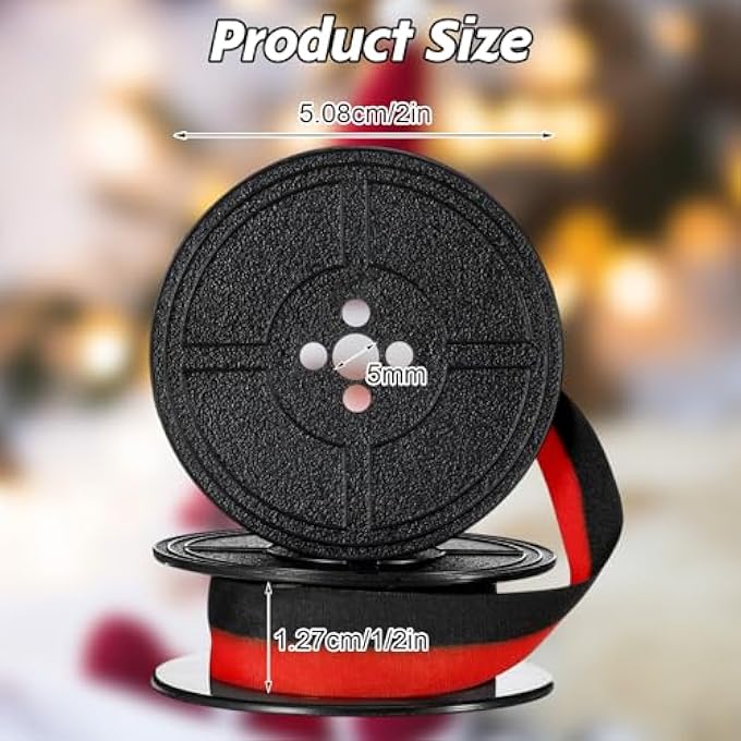 4 PAIRS TYPEWRITER INK,UNIVERSAL TYPEWRITER RIBBON, DOUBLE-AXIS TYPEWRITERS INK RIBBONS, VINTAGE TYPE WRITER INKS RIBBON, SUITABLE FOR MOST TYPEWRITERS, BLACK, RED - Image 3