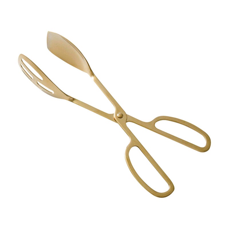 DENPETEC Food Tongs Stainless Steel Kitchen Tongs Salad Tongs for Cooking Barbecue Pastry Sandwich Ice Serving Scissors Tongs 