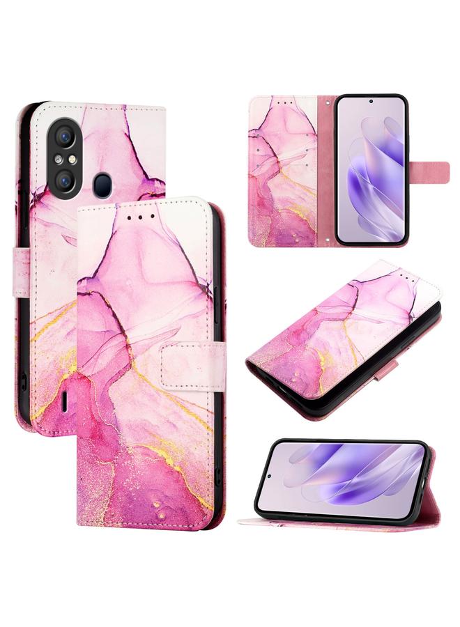 إيروريكس جراب لهاتف itel A58 / A49 PT003 جراب هاتف جلدي قابل للطي بنمط رخامي - Image 1