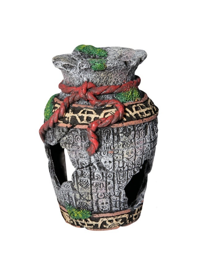 Dophin | Decorative Jug Aquarium Fish Tank Urn Ornament Broken Aztec Vase Aquascape - Image 1