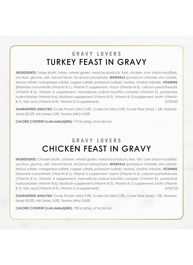Fancy Feast - Purina Fancy Feast Gravy Lovers Poultry and Beef Grilled Gourmet Wet Cat Food Variety Pack - (Pack of 24) 3 oz. Cans - Image 1