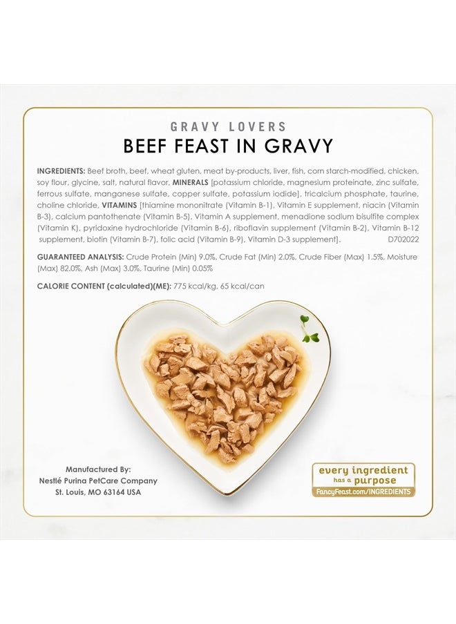 Fancy Feast - Purina Fancy Feast Gravy Lovers Poultry and Beef Grilled Gourmet Wet Cat Food Variety Pack - (Pack of 24) 3 oz. Cans - Image 1