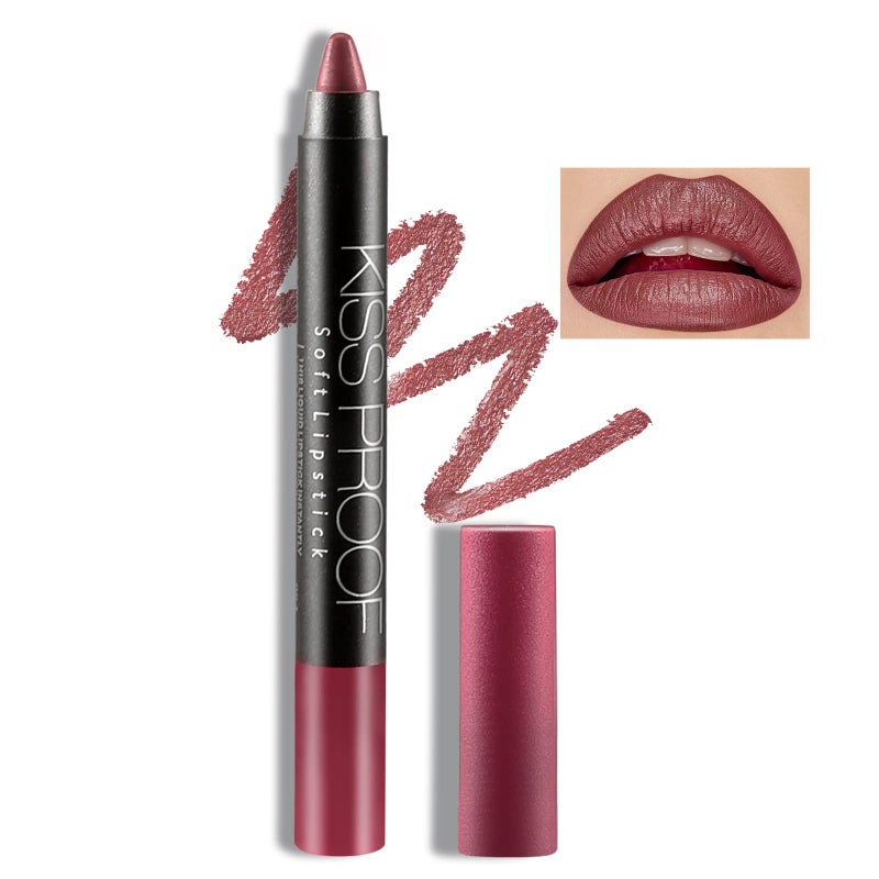 Boobeen Matte Lipstick Pencil Lip Crayon Stick Matte Velvet Lipgloss Creamy Lip Liner Full Coverage High Pigment Waterproof Non-Fade Lipstick for Women, Matte Lip Stain with Smooth Makeup - Image 1