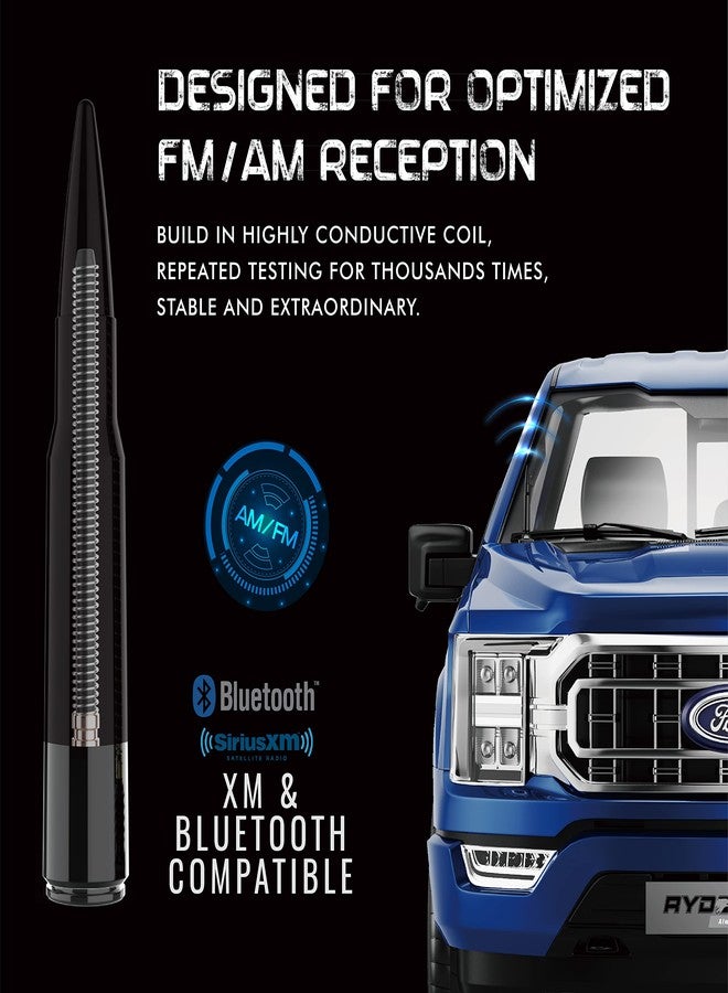 RYDONAIR Short Antenna Compatible with Ford F150 Raptor 2009-2025 & Ford Bronco 2021-2025 Internal Copper Coil for Enhanced Reception, Car Wash Proof, 50 Cal ABS Antenna Replacement - Image 2