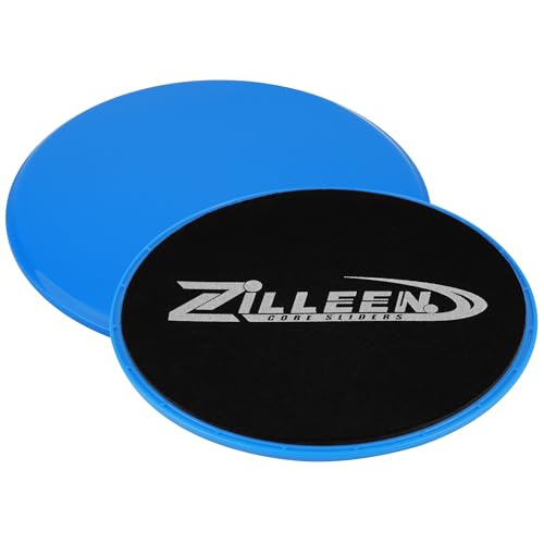 ZILLEEN Exercise Sliders for Working Out Blue Fitness Discs for Pilates Women Men, 2 Pack - Image 1