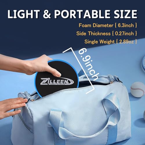 ZILLEEN Exercise Sliders for Working Out Blue Fitness Discs for Pilates Women Men, 2 Pack - Image 4