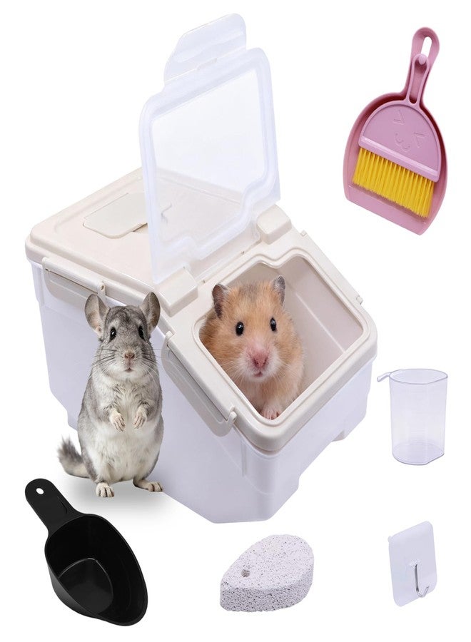 Saim Extra Large Chinchilla Sand Bath Container, 7.4-Inch Hight Dust Bath House with Low-Mess Lid & Scoop, Digging Box for Hamster Hedgehog Small Animals - Gray - Image 1