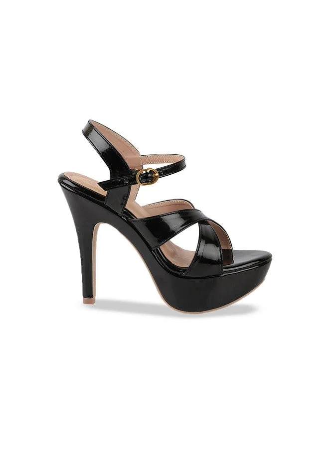 شوتوبيا Women's Platform  High Heel Sandals – Open Toe Stiletto Heels with Ankle Strap, Patent Party Dress Shoes Casual, Ethnic, Party & Wedding