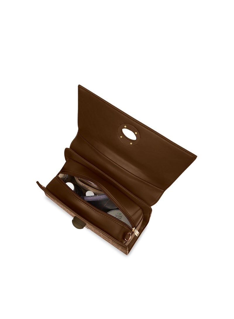 Lavie Signature Women's Charlotte Flap Satchel (Tan) - Image 3