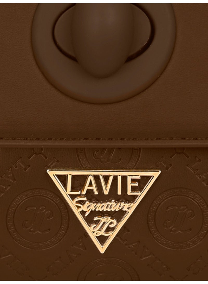 Lavie Signature Women's Charlotte Flap Satchel (Tan) - Image 4