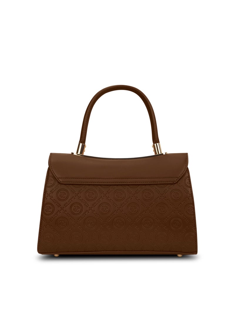 Lavie Signature Women's Charlotte Flap Satchel (Tan) - Image 5