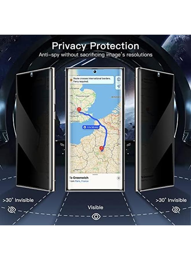 Jetech Privacy Screen Protector For Samsung Galaxy S23 Ultra 5G 6.8 Inch With Camera Lens Protector Anti Spy Flexible Tpu Film Fingerprint Unlock Compatible 2 Pack Each - Image 4