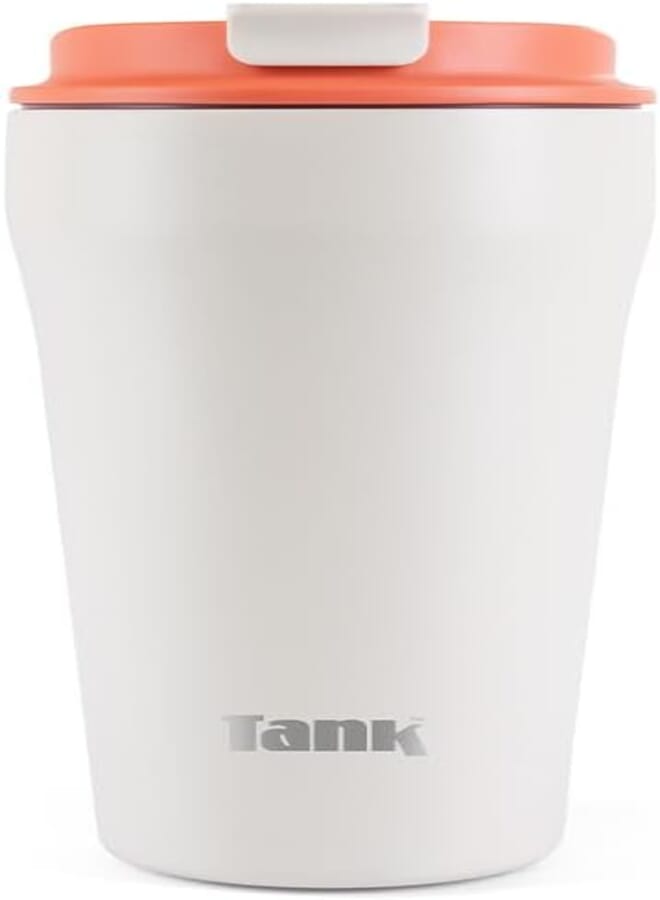 Tank Everyday 350ml Mug Smooth, Insulated Stainless Steel for Hot Beverages, Leakproof - Cream