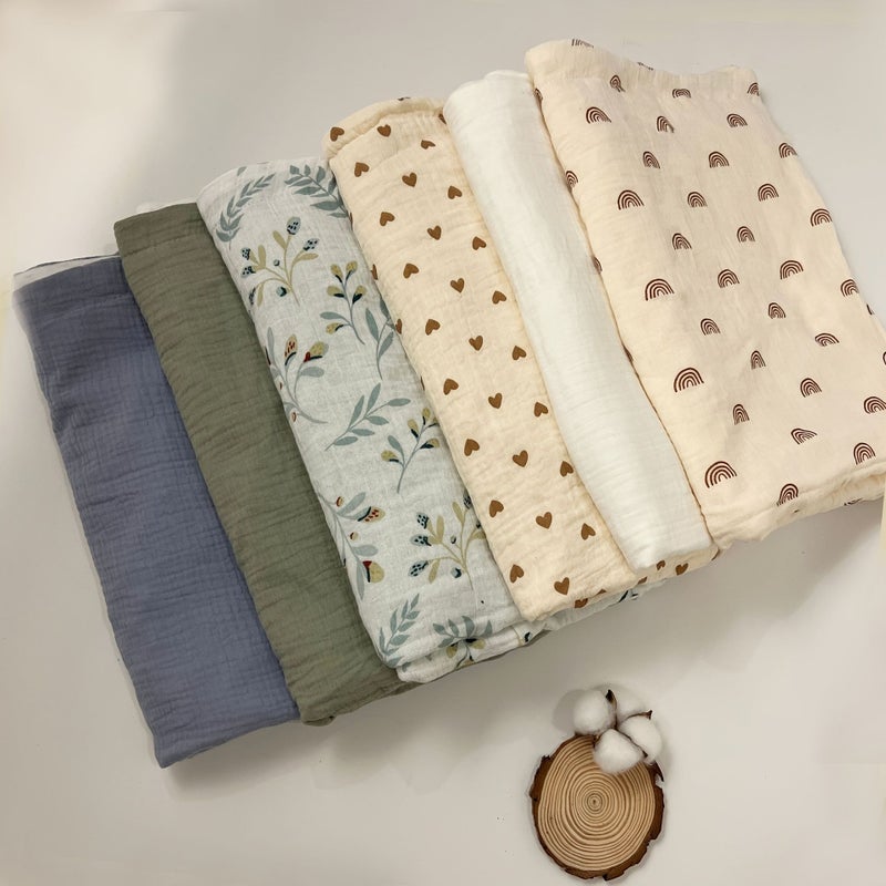 White Muslin Cotton Blanket Soft Breathable All Season Throw Nursery Essential - Image 1