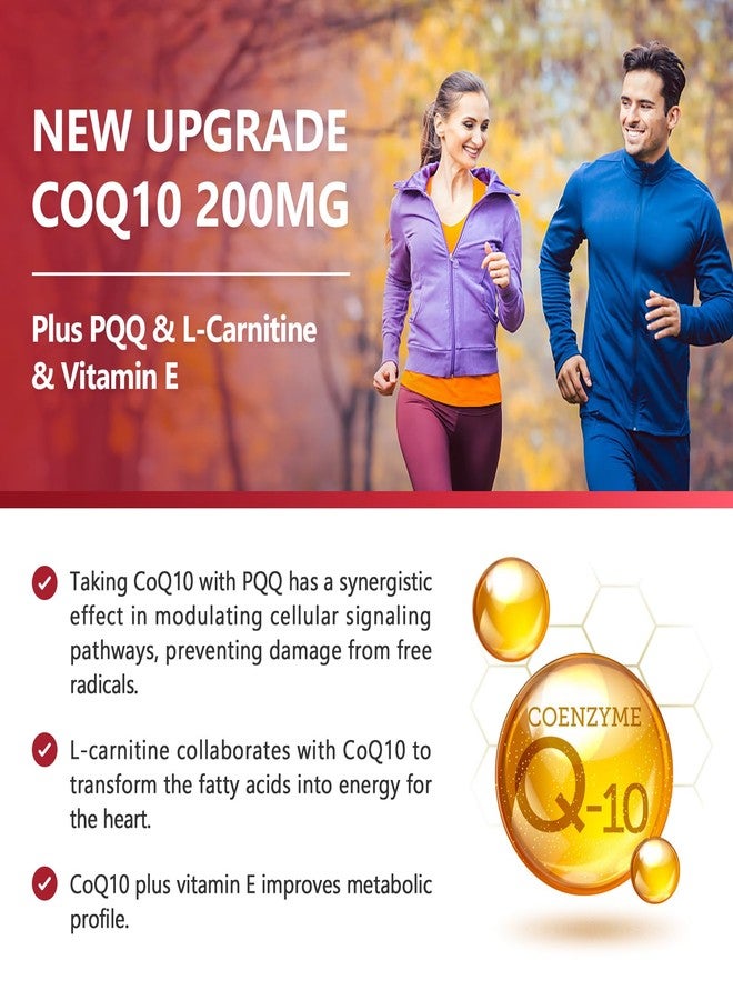 NATURE TARGET CoQ10-200mg with PQQ L-Carnitine & Omega-3s, High Absorption Coenzyme-Q10 with BioPerine, Supports Heart and Immune System, Cellular-Energy-Production, 120 Servings - Image 4