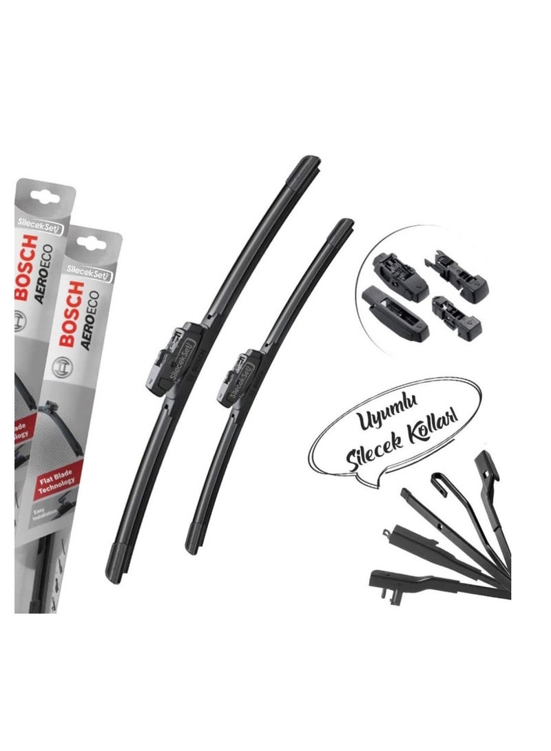 BOSCH Aeroeco Front Window Wiper Blades Driver Side And Passenger side For Audi Q7 Jan. 2015 - 2023 - Image 3