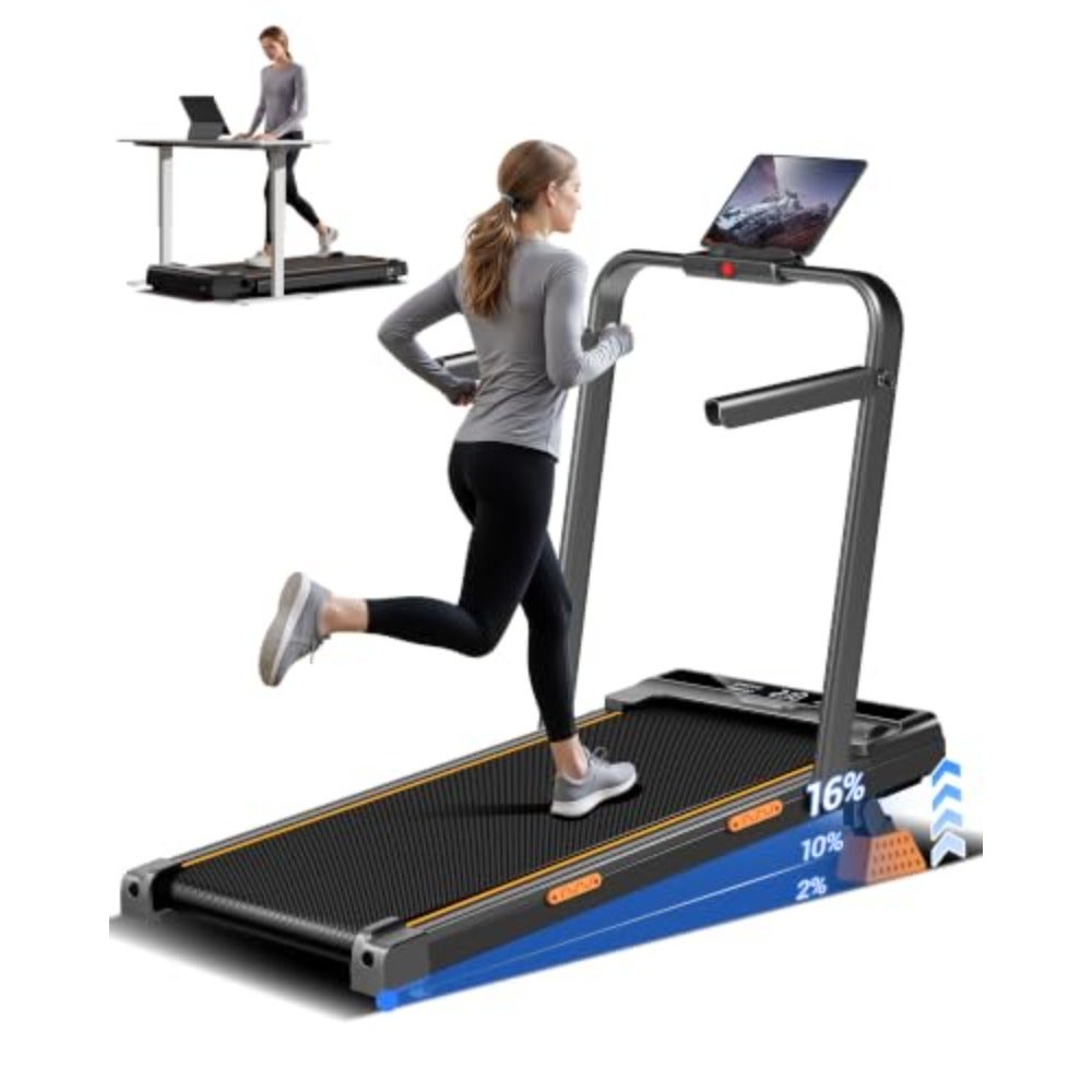 Treadmill 4-in-1 Foldable Walking Pad 10KM/H with 16 Incline with Handles