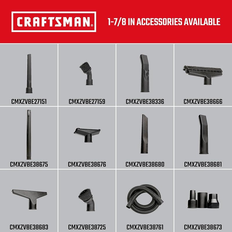 كرافتس مان فرشاة تنظيف CRAFTSMAN CMXZVBE38725 بقطر 1-7/8 بوصة، ملحقة لمكنسات الأتربة الرطبة/الجافة للاستخدام في المحلات التجارية - Image 5