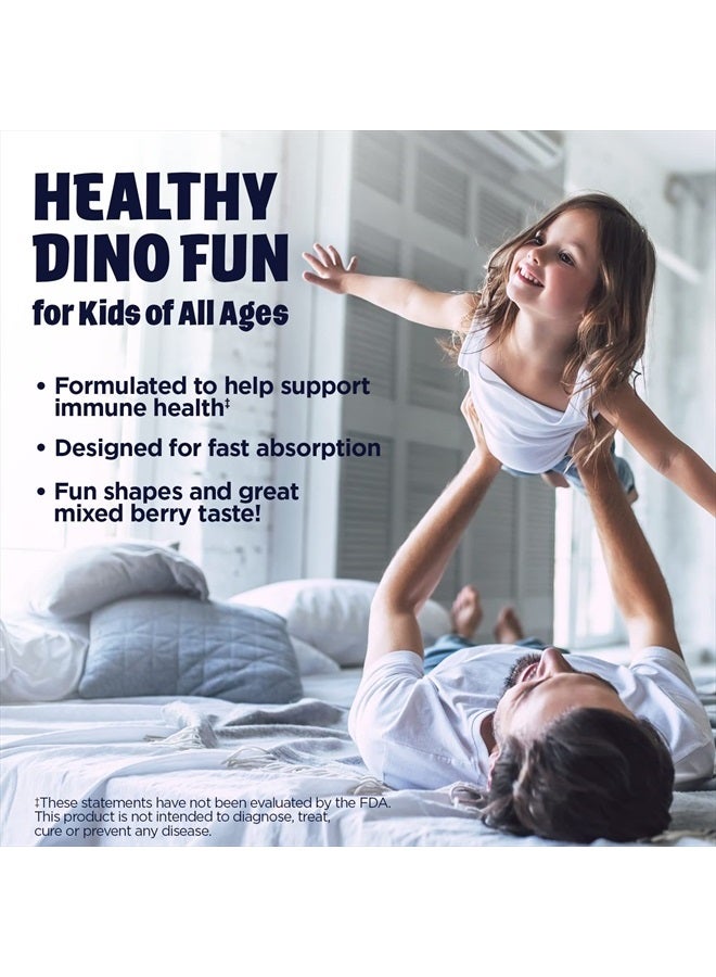 KAL Kids Zinc Elderberry Dinosaurs, Immune Support Supplement* for Children w/ Sambucus Elderberry, Fast Dissolving Mixed Berry ActivMelts, Fun, Tasty Dino Shapes, Vegan, 90 Servings, 90 Micro Tablets - Image 4