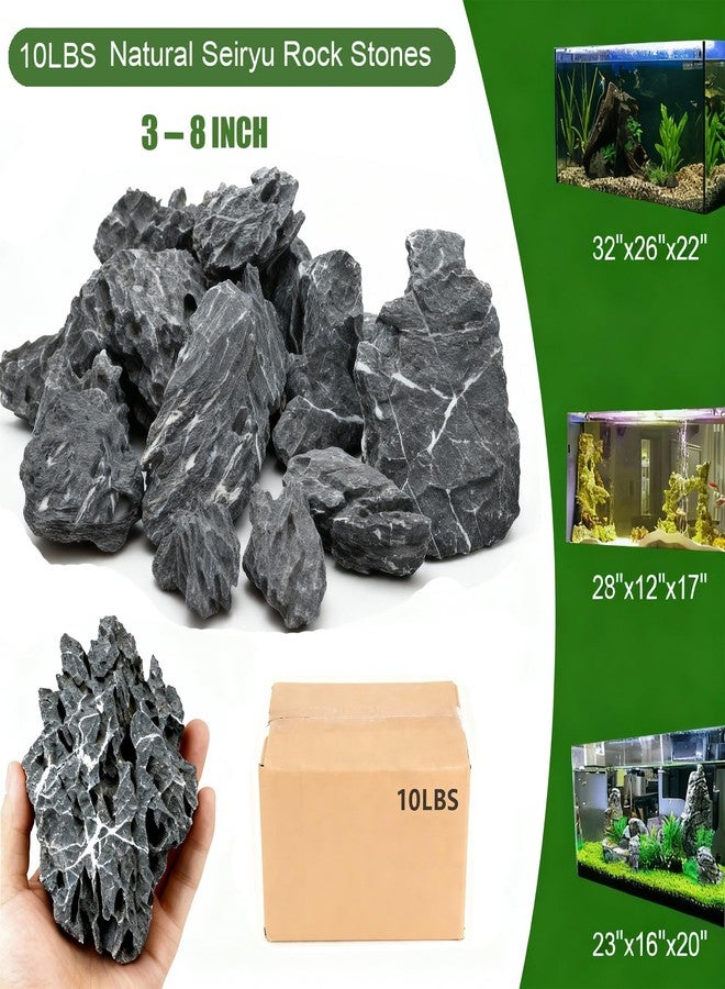 TankMatDecor 10lLBS Aquarium Rocks Seiryu Stone Natural Hardscape Stone for DIY Aquariums, Fish Tanks, Bonsai, Terrariums, Paludarium Amphibian Enclosures (10Lb (3-8 inch), Seiryu Stone) - Image 2