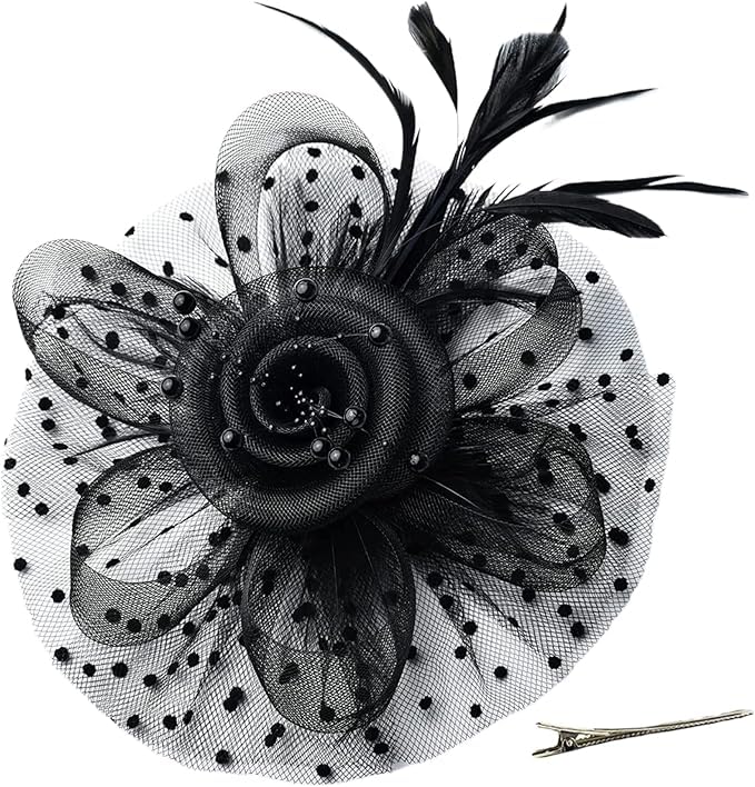 S SMITEX Fascinators for Women Black - Image 1